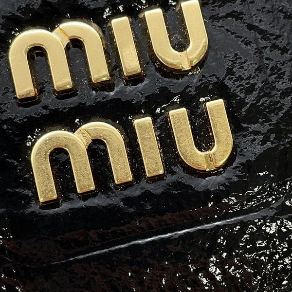 ミュウミュウ ハンドバッグ アイビー  パテントレザー 5BA281 Miu Miu 2wayショルダー 黒