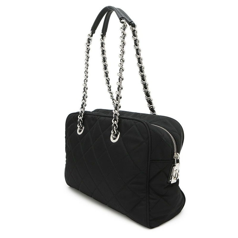 プラダ チェーンショルダーバッグ キルティング ナイロン ブラック 1BB903 PRADA バッグ 黒