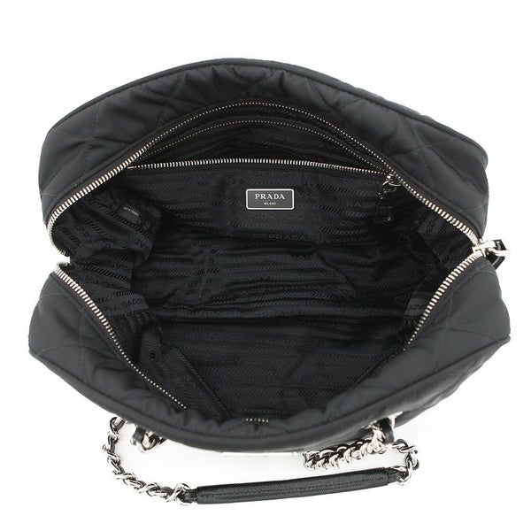プラダ チェーンショルダーバッグ キルティング ナイロン ブラック 1BB903 PRADA バッグ 黒