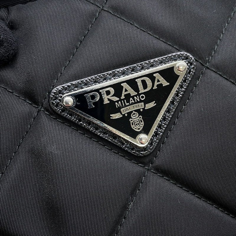 プラダ チェーンショルダーバッグ キルティング ナイロン ブラック 1BB903 PRADA バッグ 黒