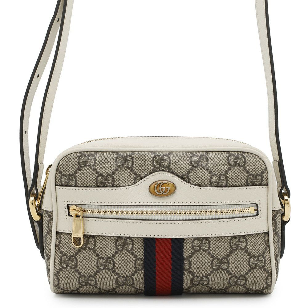 GUCCI グッチ オフィディア ミニバッグ 517350 ショルダーバッグ GGスプリームキャンバスxレザー ベージュ ホワイト/352624【中古】 GUCCI - GUCCI グッチ オフィディア ミニバッグ 517350 ショルダー