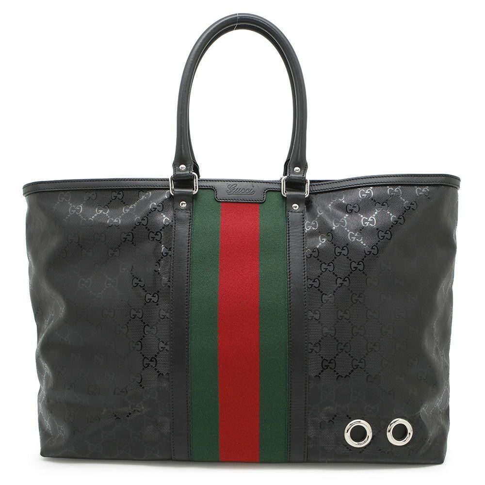 高級　グッチ　GG PVC レザー　シェリーライン　トートバッグ　ボストンバッグ GUCCI グッチ GG柄 シェリーライン PVC レザー ミニボストン