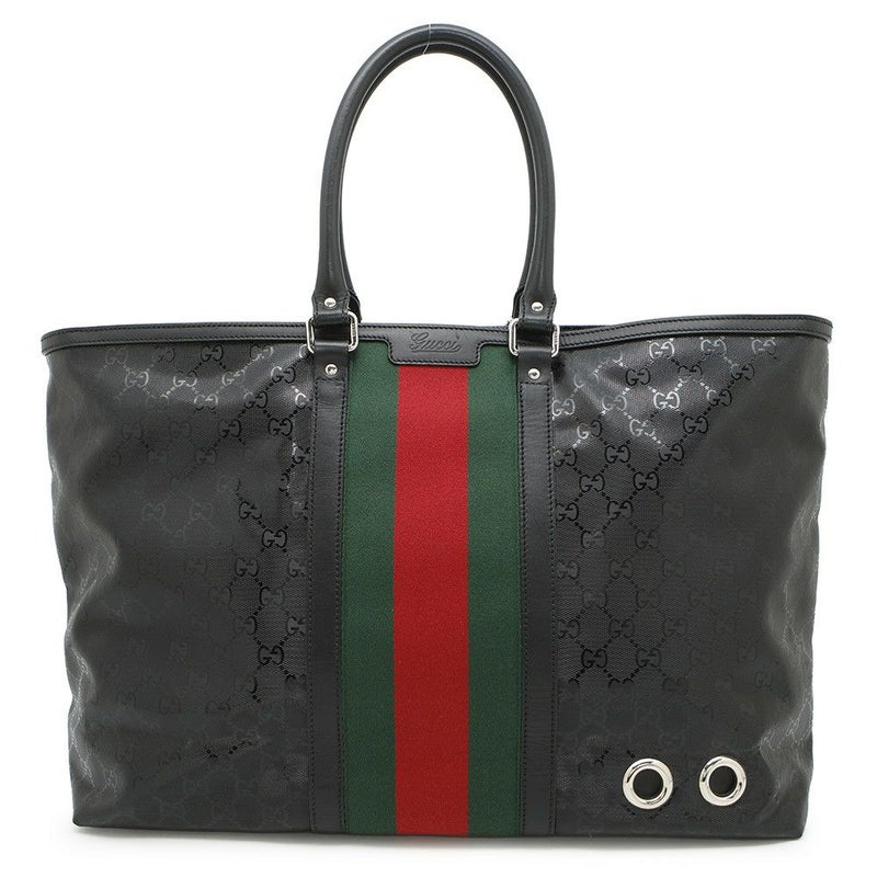 グッチ トートバッグ GGインプリメ シェリーライン PVC レザー 347987 GUCCI バッグ 黒