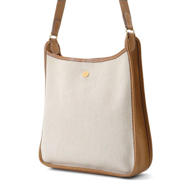 エルメス ショルダーバッグ ヴェスパPM ゴールド/ゴールド金具 トワルアッシュ/レザー □B刻印