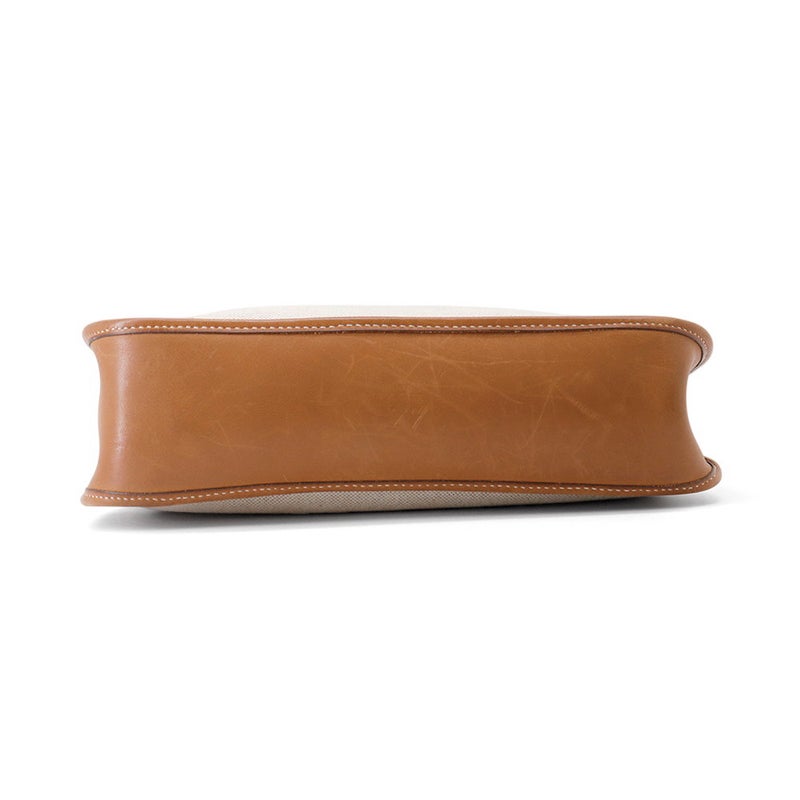 エルメス ショルダーバッグ ヴェスパPM ゴールド/ゴールド金具 トワルアッシュ/レザー □B刻印