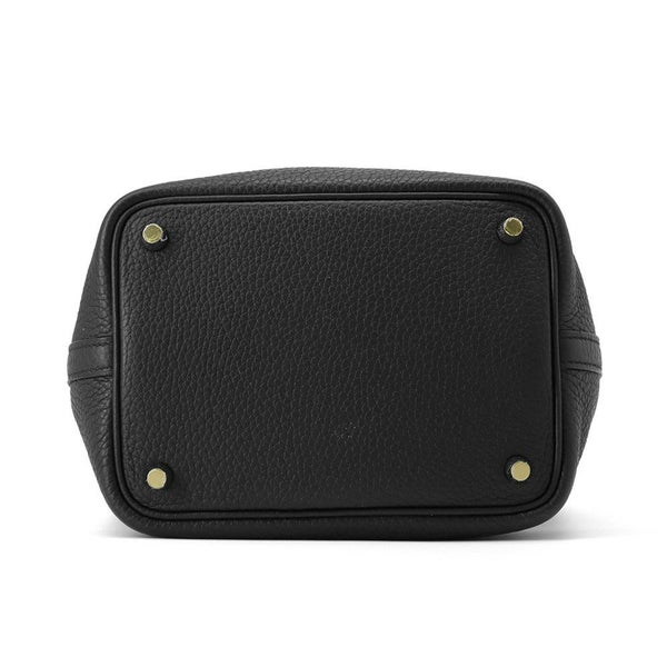 エルメス ハンドバッグ ピコタンロックPM タッチ ブラック/ゴールド金具 トリヨンクレマンス/アリゲーターマット U刻印 黒