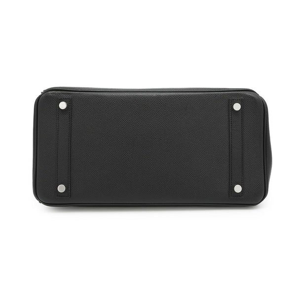 エルメス バーキン30 ブラック/シルバー金具 エプソン □K刻印 HERMES Birkin ハンドバッグ 黒