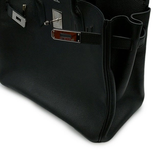 エルメス バーキン30 ブラック/シルバー金具 エプソン □K刻印 HERMES Birkin ハンドバッグ 黒