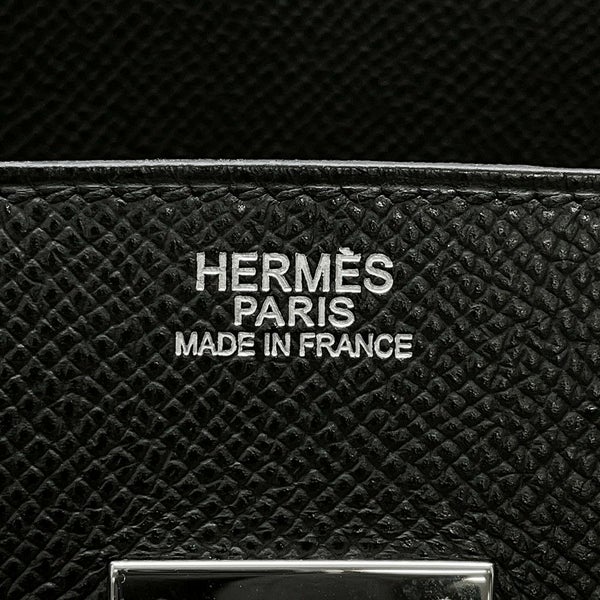 エルメス バーキン30 ブラック/シルバー金具 エプソン □K刻印 HERMES Birkin ハンドバッグ 黒