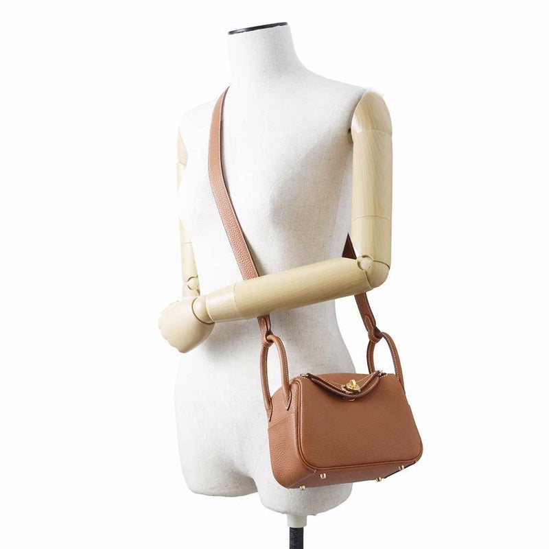 エルメス リンディ ミニ ゴールド/ゴールド金具 トリヨンクレマンス W刻印 HERMES 2wayショルダー