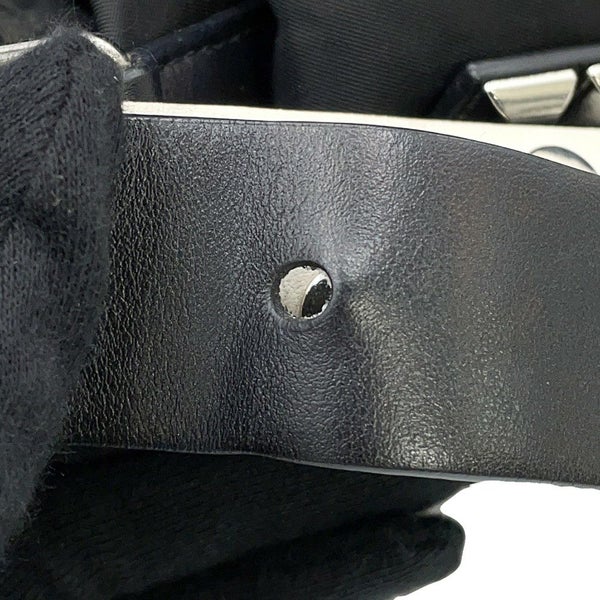 プラダ ショルダーバッグ スタッズ ナイロン レザー 1BD118 PRADA 斜め掛け 黒