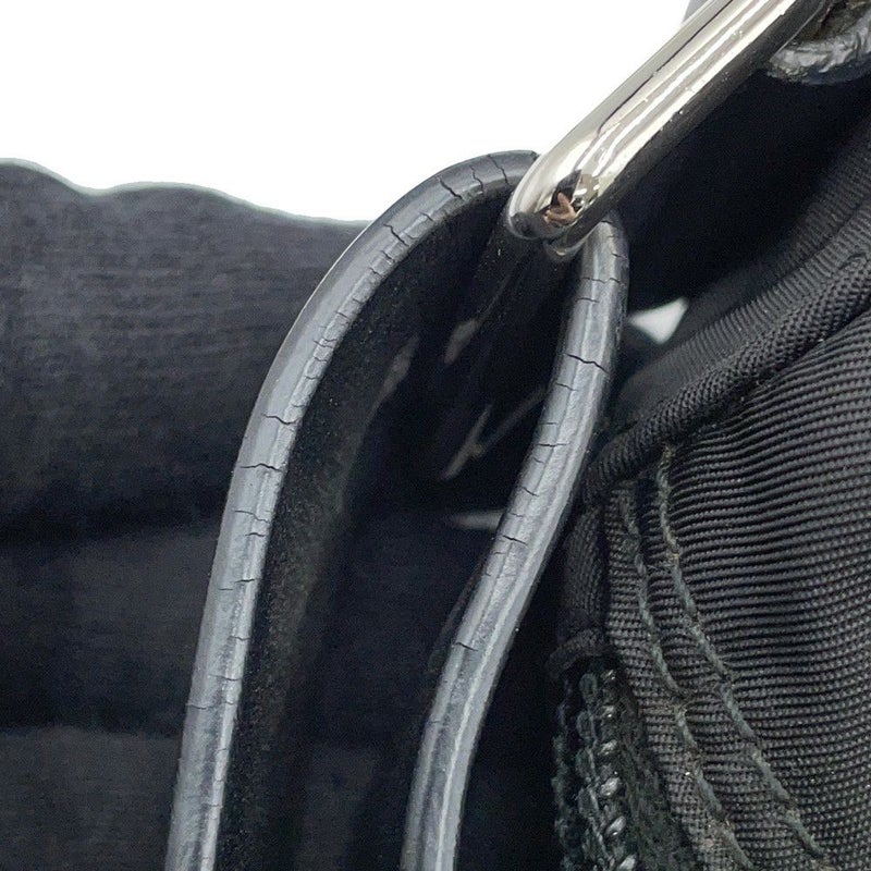プラダ ショルダーバッグ スタッズ ナイロン レザー 1BD118 PRADA 斜め掛け 黒