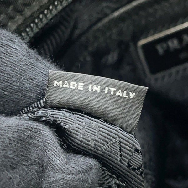プラダ ショルダーバッグ スタッズ ナイロン レザー 1BD118 PRADA 斜め掛け 黒
