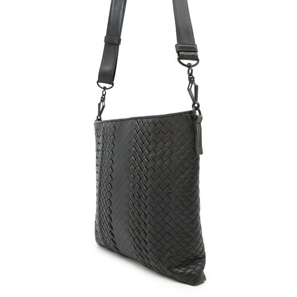ボッテガヴェネタ ショルダーバッグ イントレチャート レザー BOTTEGA VENETA バッグ 黒