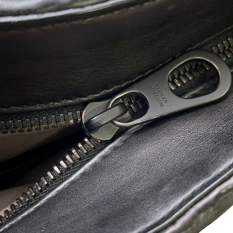 ボッテガヴェネタ ショルダーバッグ イントレチャート レザー BOTTEGA VENETA バッグ 黒