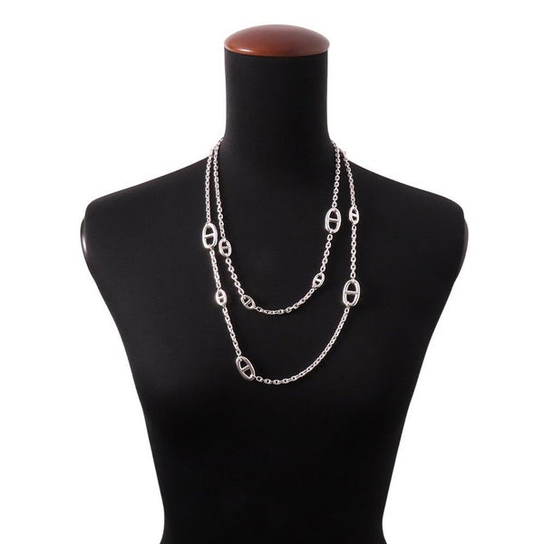 エルメス ネックレス シェーヌダンクル ファランドール SV925シルバー サイズ120 HERMES ロングネックレス ジュエリー