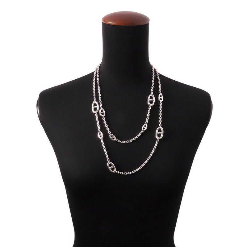 エルメス ネックレス シェーヌダンクル ファランドール SV925シルバー サイズ120 HERMES ロングネックレス ジュエリー