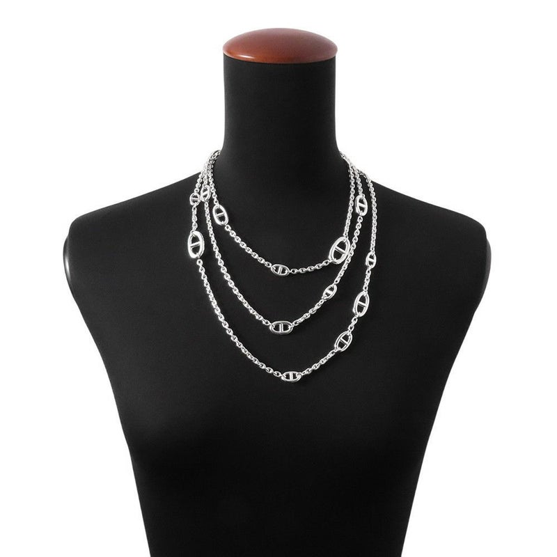 エルメス ネックレス シェーヌダンクル ファランドール SV925シルバー サイズ160 HERMES ロングネックレス ジュエリー