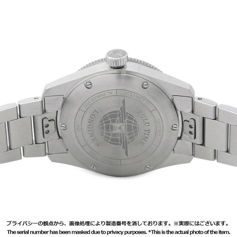 ロンジン スピリット ズールータイム L3.802.4.53.6 LONGINES 腕時計 黒文字盤