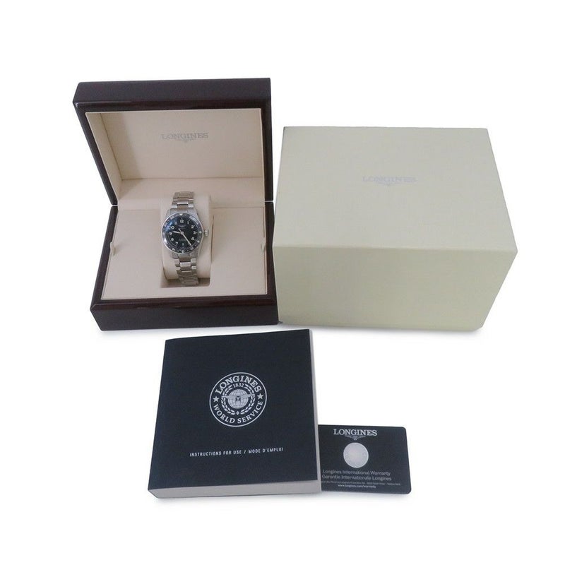 ロンジン スピリット ズールータイム L3.802.4.53.6 LONGINES 腕時計 黒文字盤