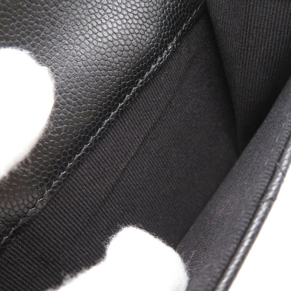 シャネル 三つ折り財布 マトラッセ ココマーク スモール フラップ キャビアスキン/ラインストーン AP3518 CHANEL 黒