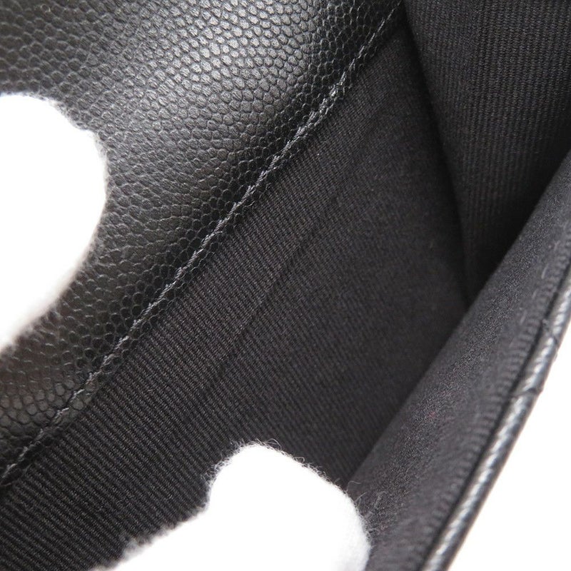 シャネル 三つ折り財布 マトラッセ ココマーク スモール フラップ キャビアスキン/ラインストーン AP3518 CHANEL 黒