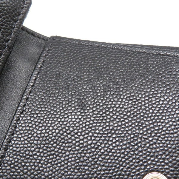 シャネル 三つ折り財布 マトラッセ ココマーク スモール フラップ キャビアスキン/ラインストーン AP3518 CHANEL 黒