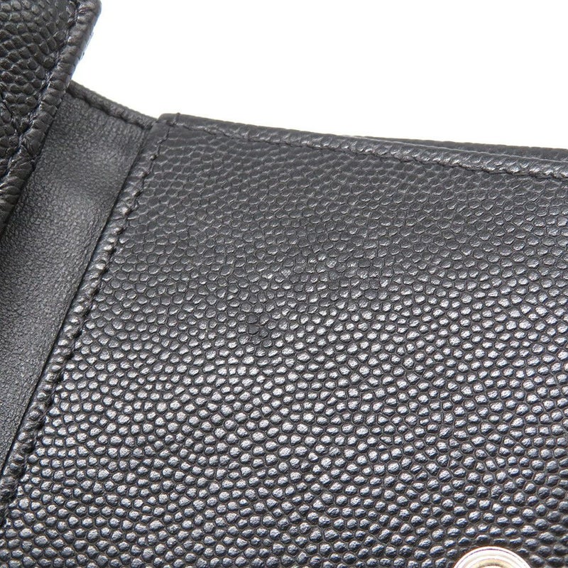 シャネル 三つ折り財布 マトラッセ ココマーク スモール フラップ キャビアスキン/ラインストーン AP3518 CHANEL 黒