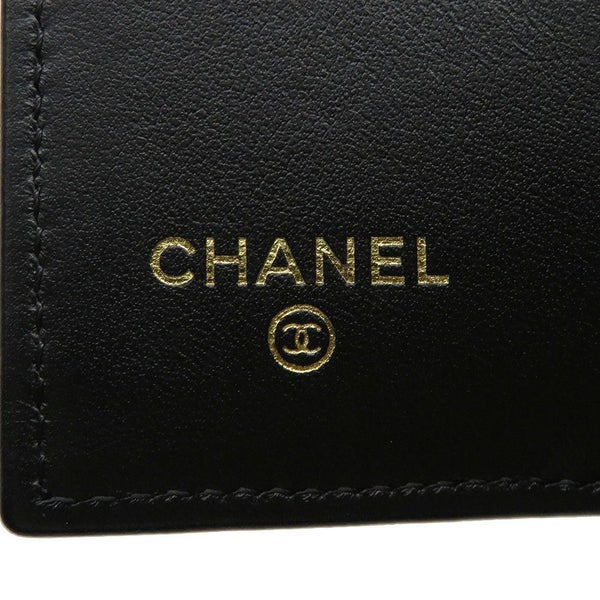 シャネル 三つ折り財布 マトラッセ ココマーク スモール フラップ キャビアスキン/ラインストーン AP3518 CHANEL 黒