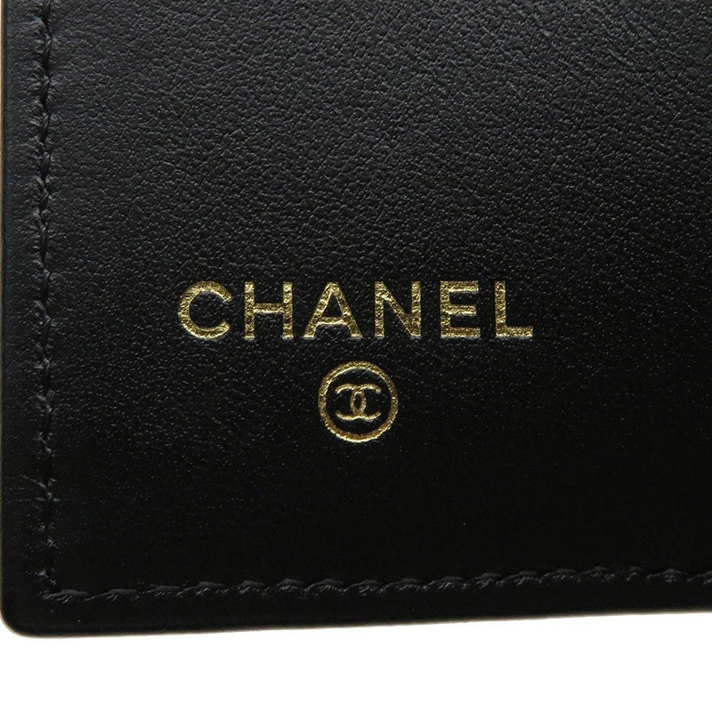 シャネル 三つ折り財布 マトラッセ ココマーク スモール フラップ キャビアスキン/ラインストーン AP3518 CHANEL 黒
