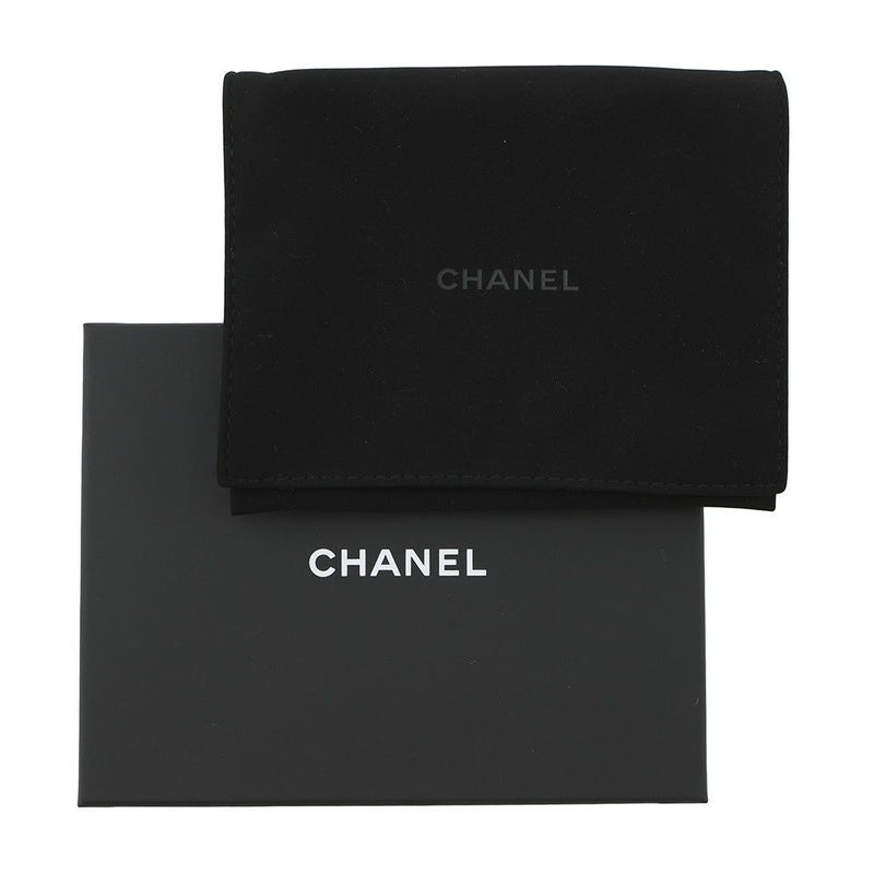 シャネル 三つ折り財布 マトラッセ ココマーク スモール フラップ キャビアスキン/ラインストーン AP3518 CHANEL 黒