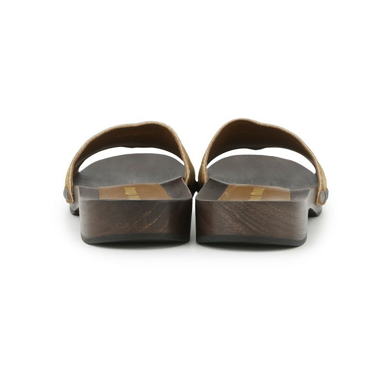 ミュウミュウ サンダル 色褪せ加工 クロッグ スエード ウッドソール レディースサイズ37 5Z425E MIUMIU 靴