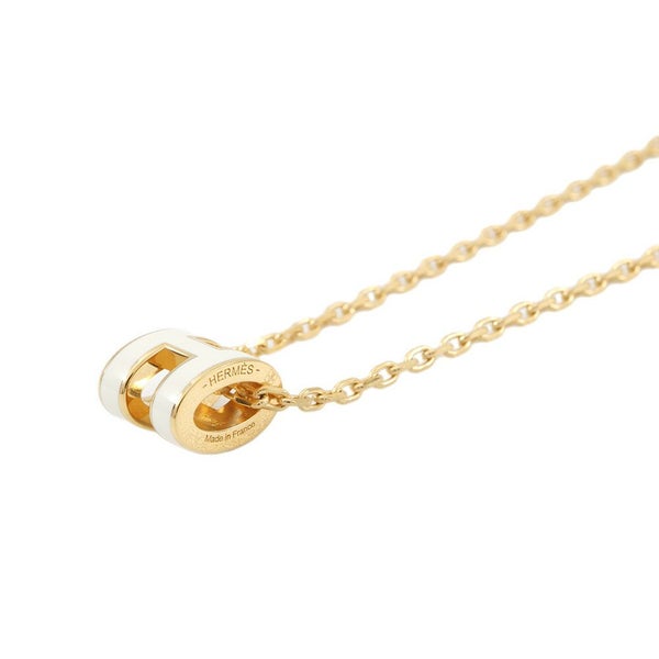 エルメス ネックレス ミニ・ポップアッシュ ホワイト/ゴールド金具 HERMES アクセサリー 白