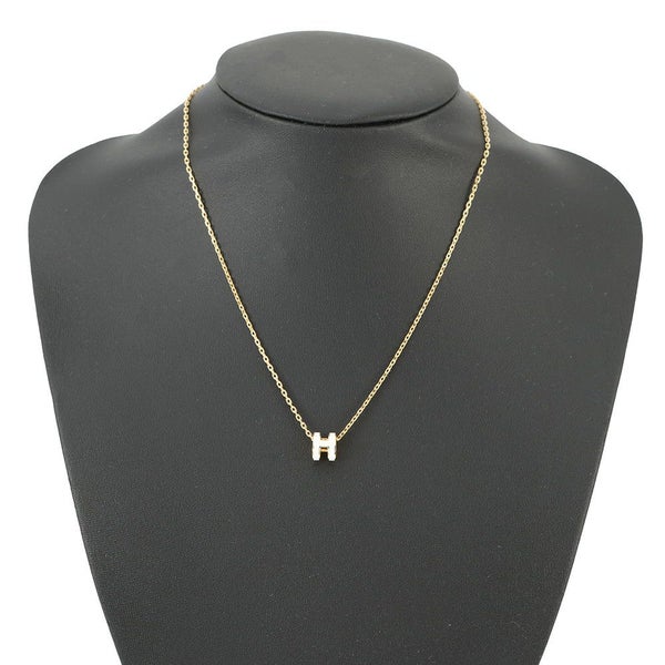 エルメス ネックレス ミニ・ポップアッシュ ホワイト/ゴールド金具 HERMES アクセサリー 白