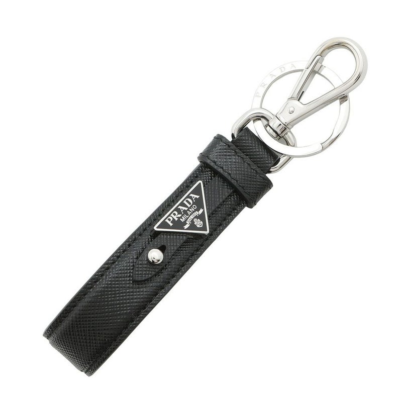 プラダ キーホルダー トライアングル プレート キーリング 2PP68T PRADA バッグチャーム メンズ 黒