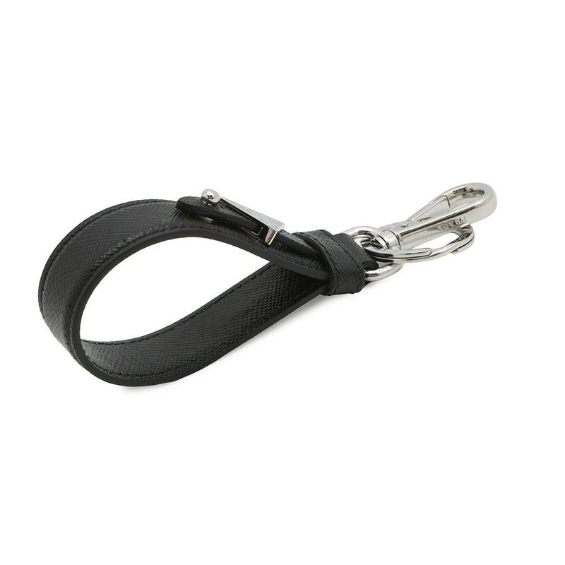 プラダ キーホルダー トライアングル プレート キーリング 2PP68T PRADA バッグチャーム メンズ 黒