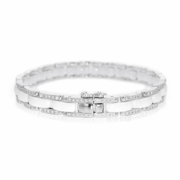 シャネル ブレスレット ウルトラ コレクション ダイヤモンド K18WGホワイトゴールド ホワイトセラミック サイズ17 J2931