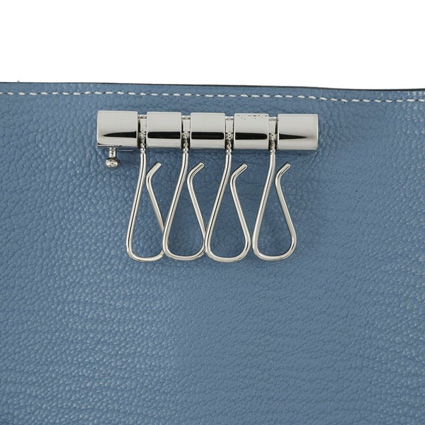 エルメス 4連キーケース ベアン ニュー ブルージーン/シルバー金具 シェブルミゾル W刻印 HERMES