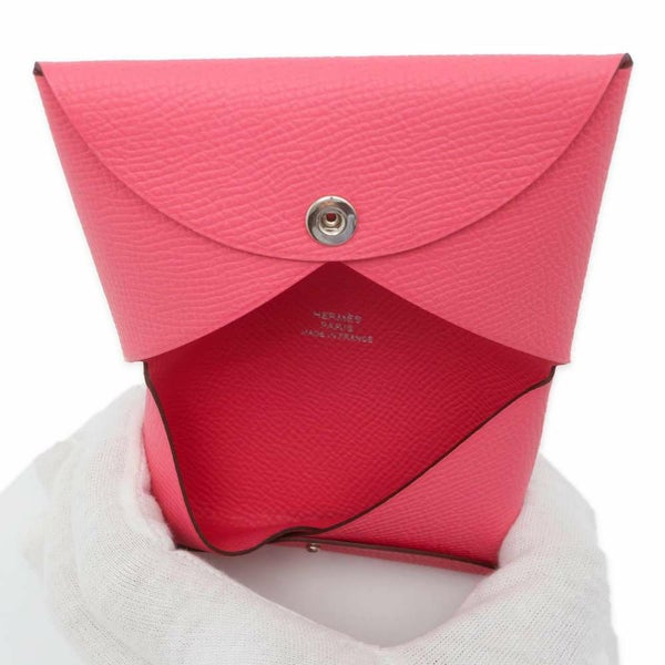 エルメス カードケース カルヴィ ローズアザレ ヴォーエプソン B刻印 HERMES 名刺入れ 定期入れ