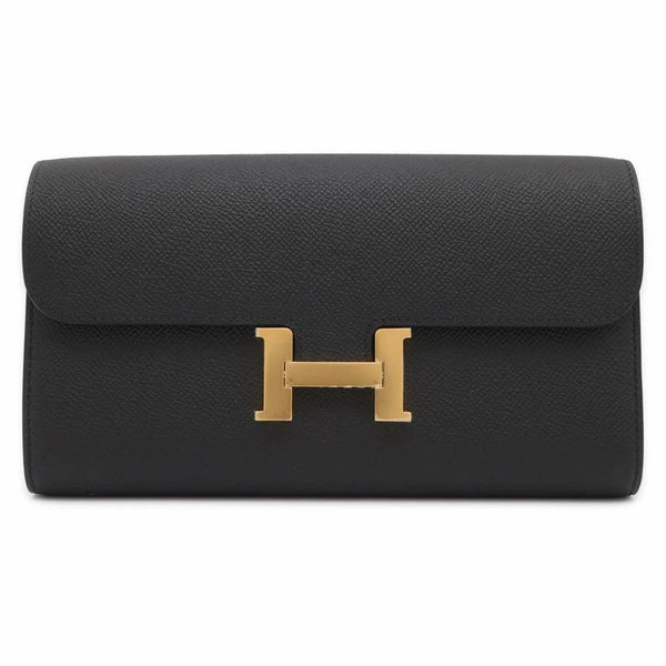 エルメス 長財布 コンスタンス トゥーゴー ロング ブラック/ゴールド金具 ヴォーエプソン W刻印 黒