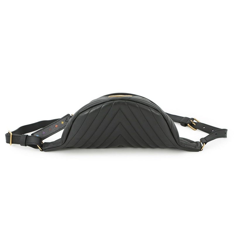 ルイヴィトン ボディバッグ カーフレザー ニューウェーブ バムバッグ M53750 ウエストバッグ 黒 ブラック