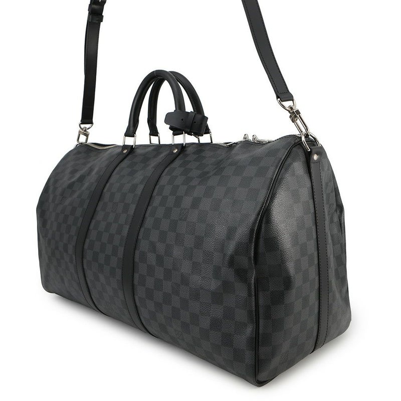 ルイヴィトン ボストンバッグ ダミエ・グラフィット キーポル・バンドリエール 55 N41413 ヴィトン トラベル 黒 ブラック