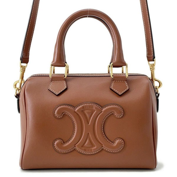 セリーヌ ハンドバッグ トリオンフ スモール ボストン スムースカーフレザー 113773DU3.04LU 2way ブラウン