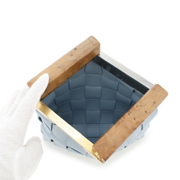 ボッテガヴェネタ クラッチバッグ マキシイントレチャート BVスナップ レザー ウッド BOTTEGA VENETA