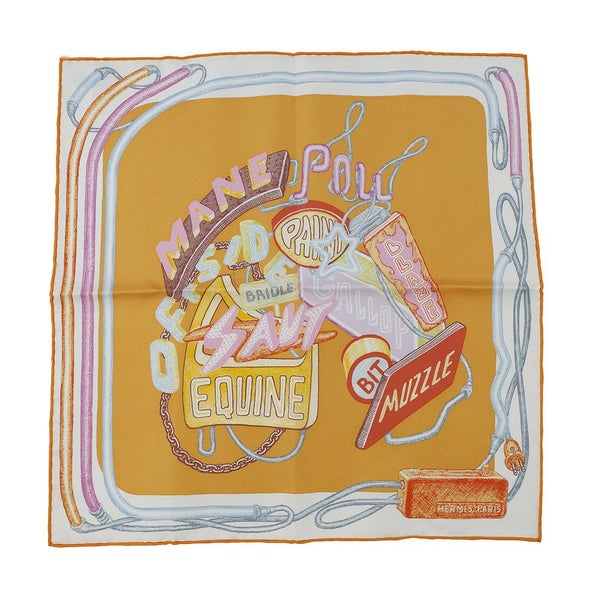 エルメス スカーフ カレ45 シュヴァロスコープ・ネオン CHEVALOSCOPE NEON HERMES シルク 2023春夏