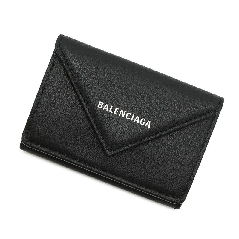 バレンシアガ 三つ折り財布 ペーパーミニウォレット 391446 BALENCIAGA 財布 黒