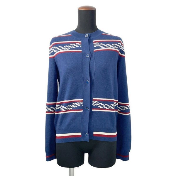 エルメス カーディガン カノエH カシミヤ シルク レディースサイズ38 HERMES