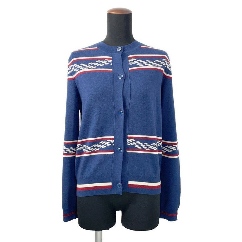 エルメス カーディガン カノエH カシミヤ シルク レディースサイズ38 HERMES