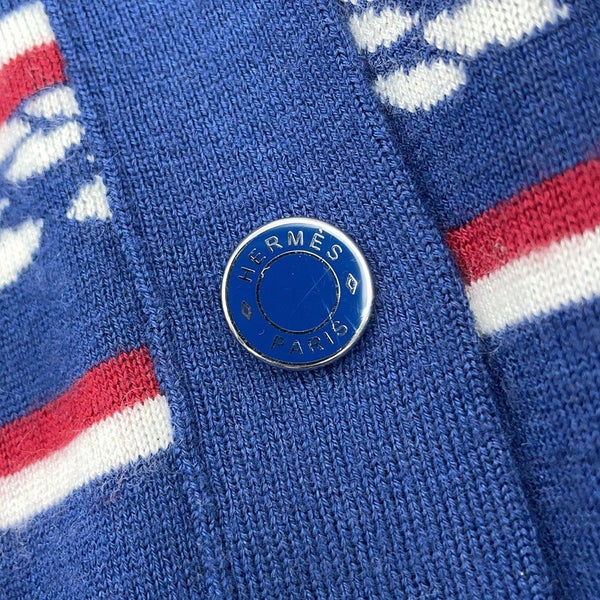 エルメス カーディガン カノエH カシミヤ シルク レディースサイズ38 HERMES