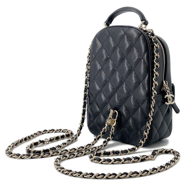 シャネル リュック マトラッセ ココマーク キャビアスキン ミニ AP3753 CHANEL 2way バッグ バックパック 黒